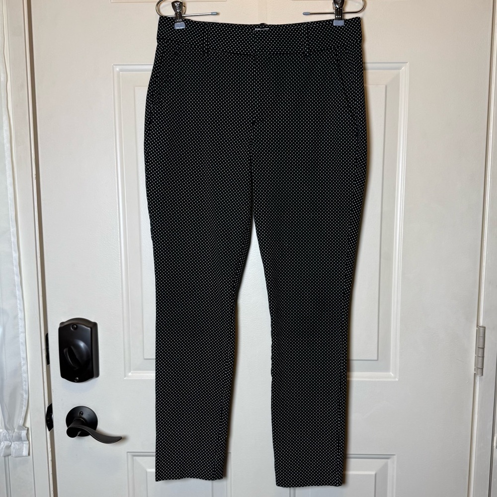 Gap Signature Diamond Polka Dots Skinny Ankle Sz 6 Trousers Pants  Black/White